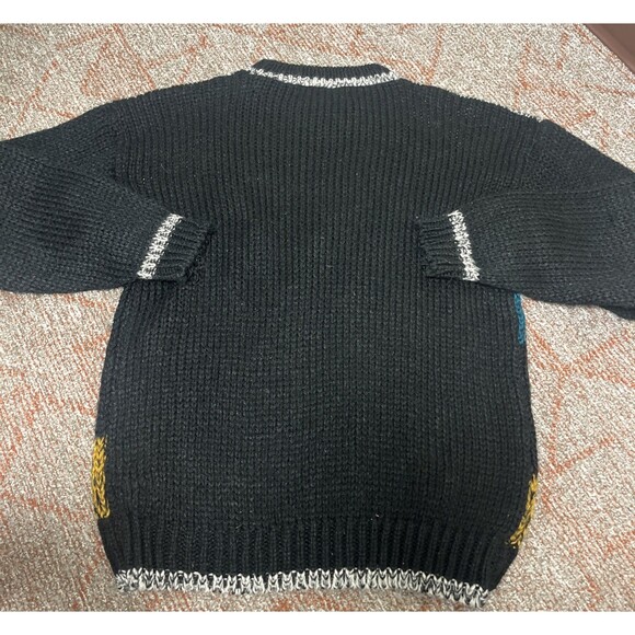 CODE ZERO Men’s Acrylic Geometric 1980’s Sweater Leather Patches Size Large - Picture 8 of 13